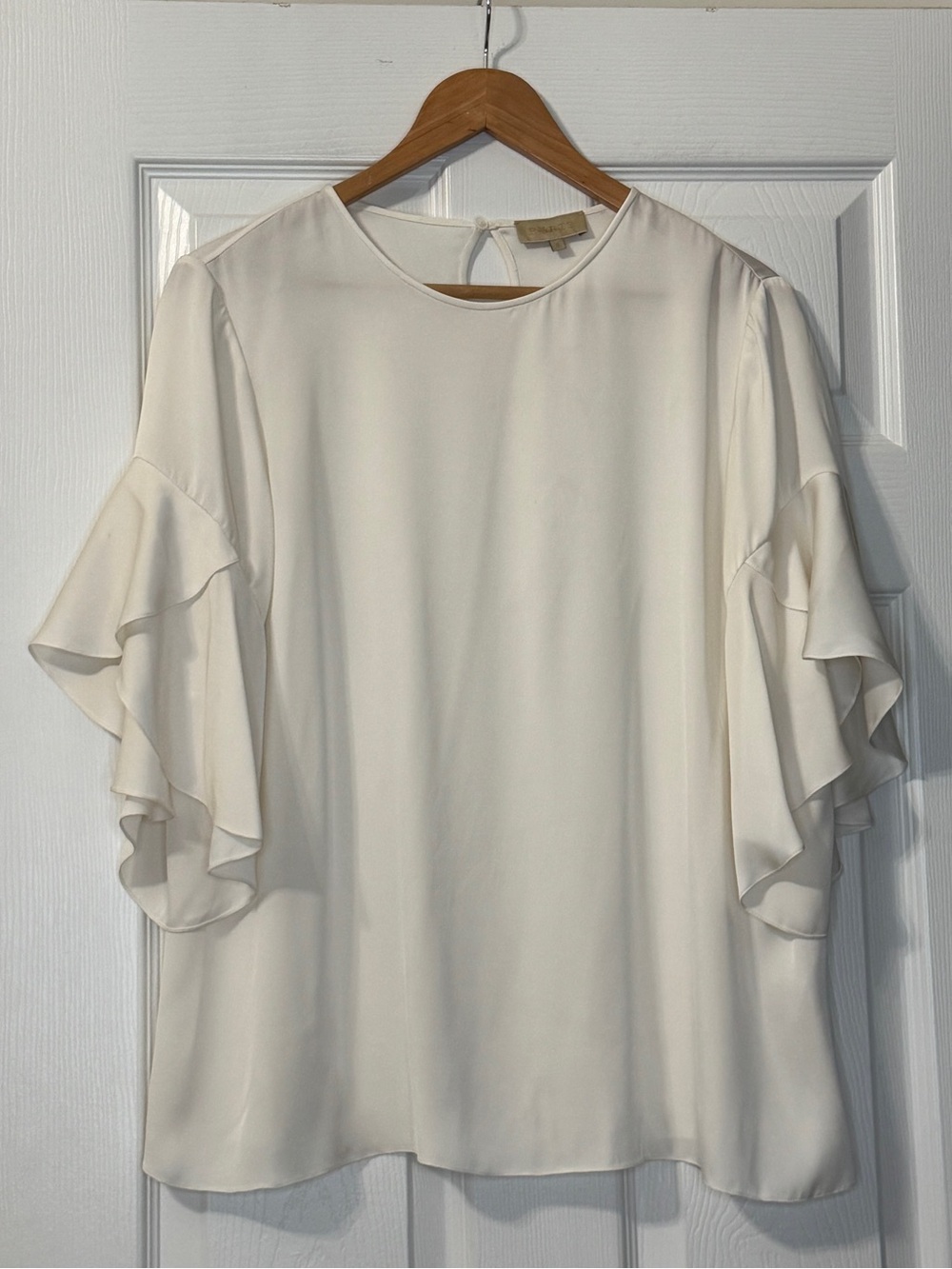 PORTS 1961 silk blend ruffle sleeve top